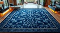 elegant blue silk rugs
