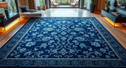 elegant blue silk rugs
