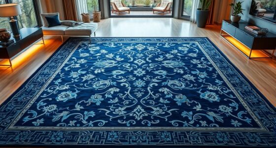 elegant blue silk rugs