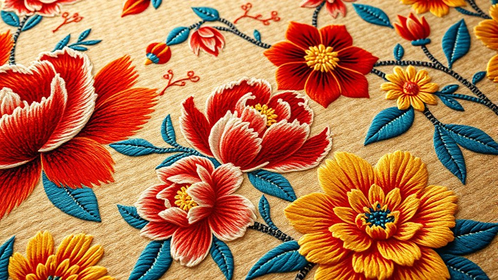 elegant floral silk carpets