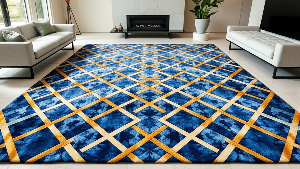 elegant geometric silk rugs
