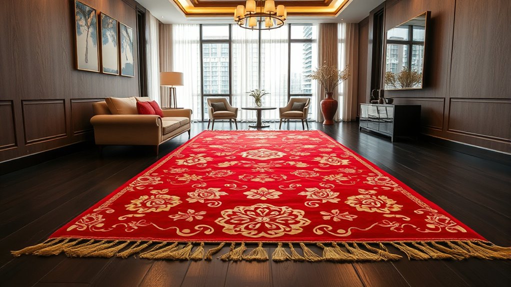 elegant red silk carpet collection