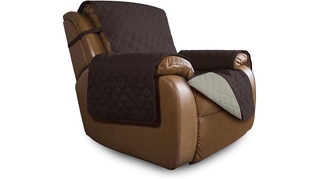 large chocolate beige recliner cover