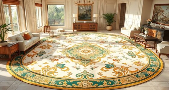 luxurious oval silk carpets