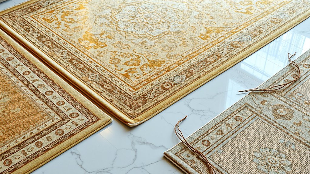 luxury metallic silk carpets