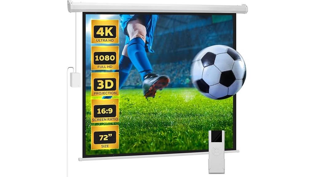 portable motorized projector screen