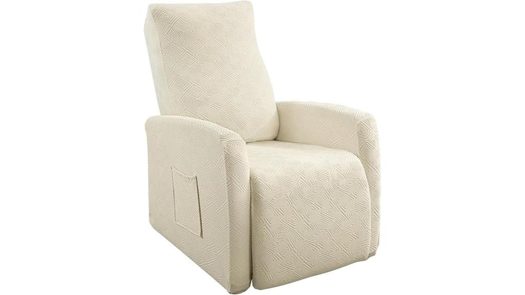 small beige recliner slipcover