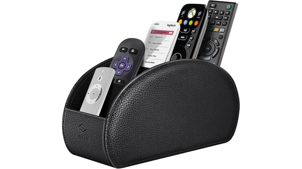 vegan leather remote organizer