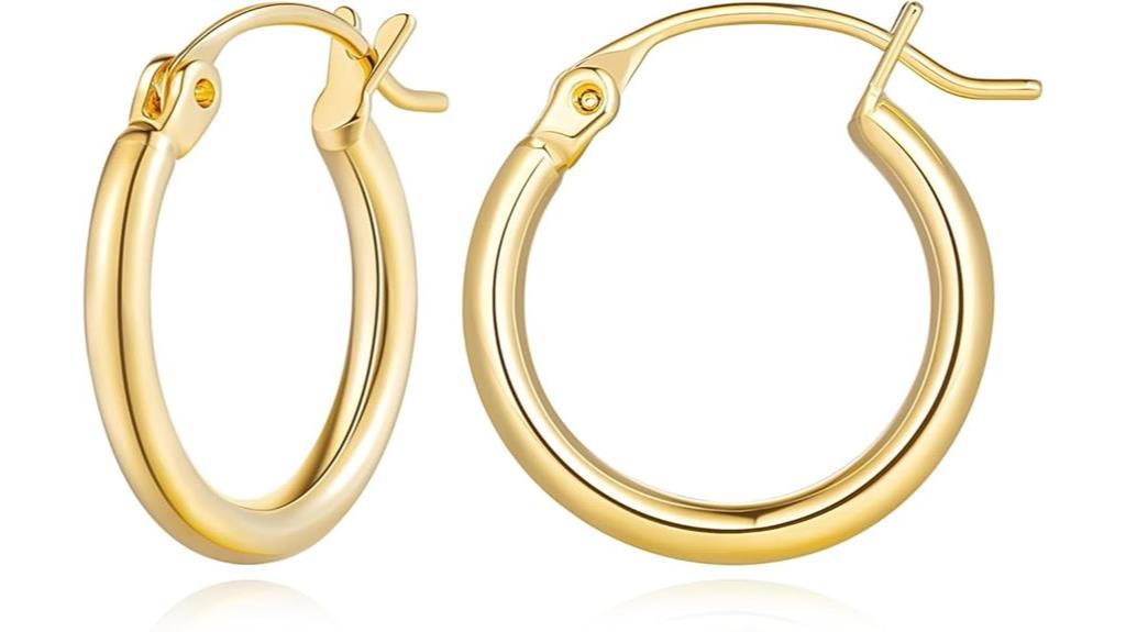 14k gold huggie earrings
