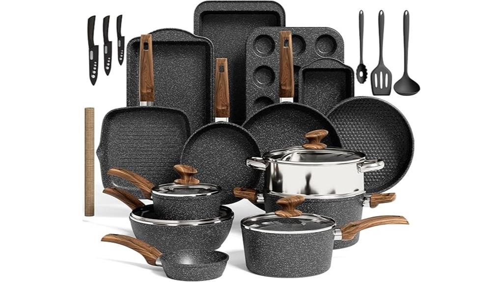 30 piece black granite set