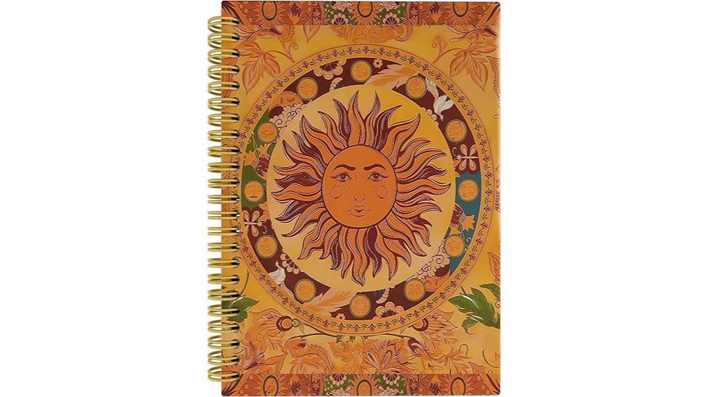 70s hippie sun notebook