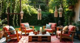 affordable boho backyard lounge