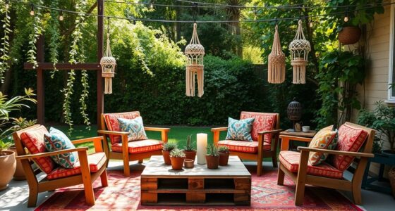 affordable boho backyard lounge
