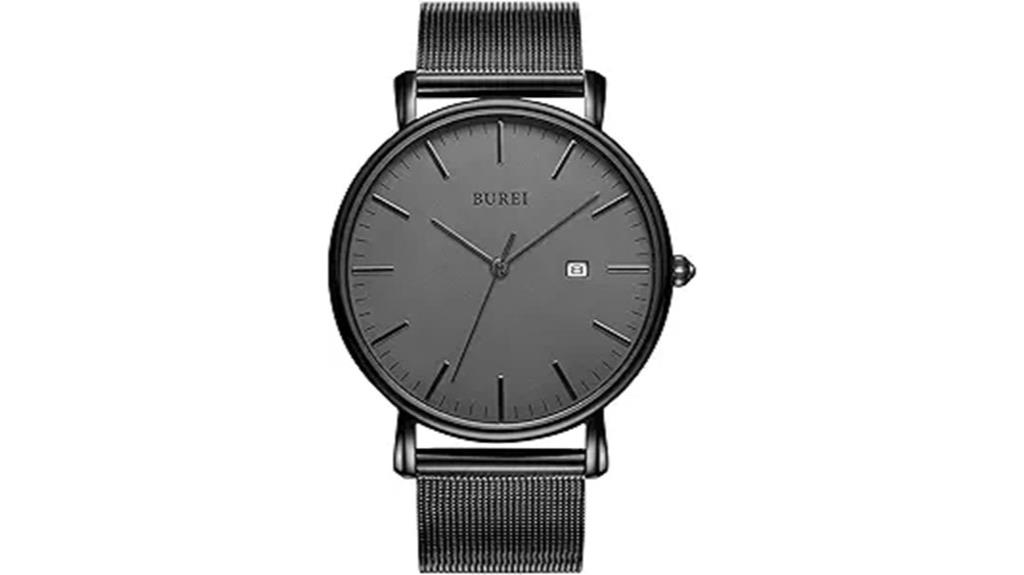 all black leather watch