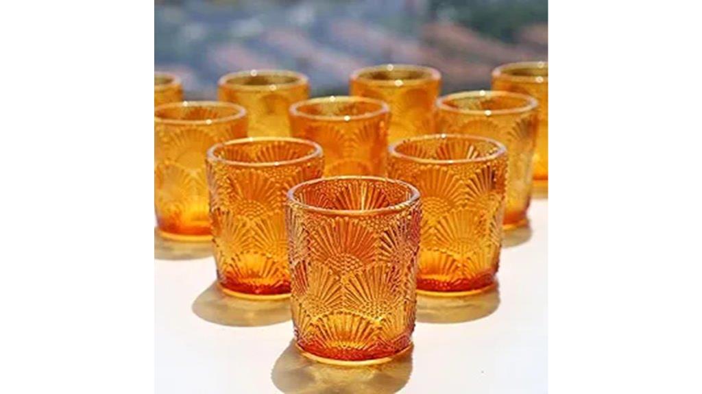 amber votive candle set