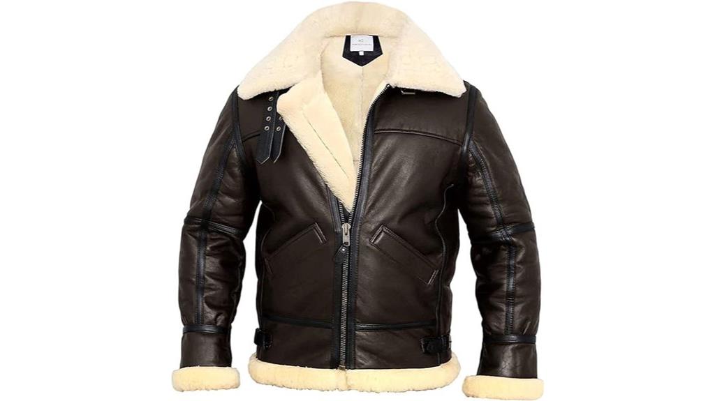 aviator shearling winter bomber