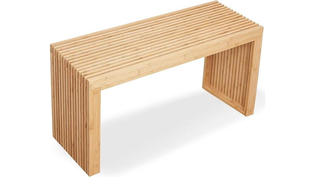 bamboo indoor outdoor bench