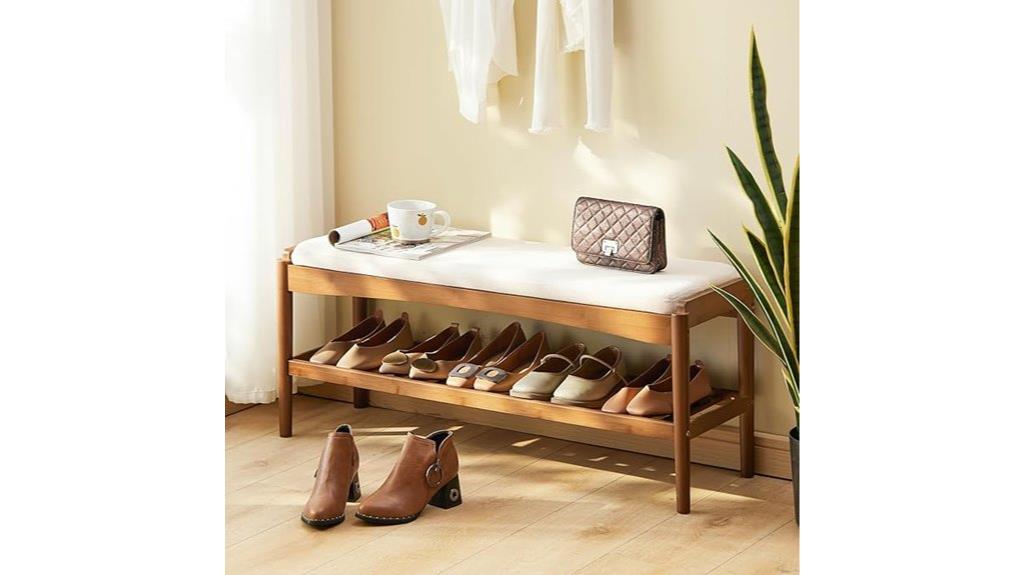 bamboo shoe rack seat