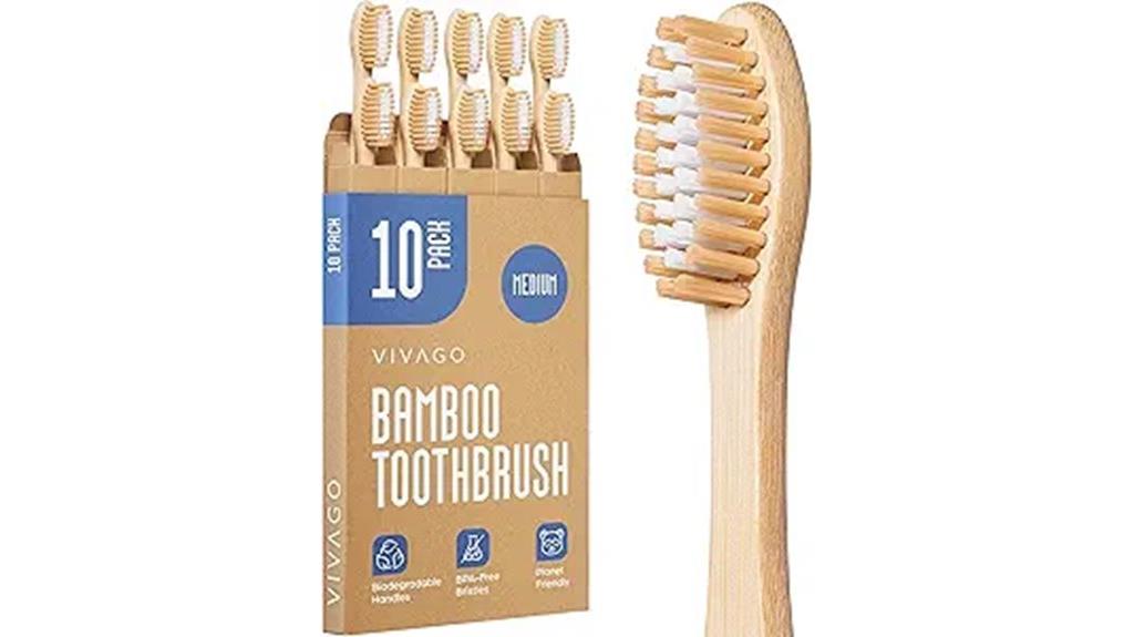 bamboo toothbrushes 10 pack