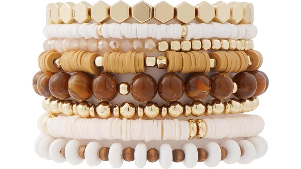 beach inspired heishi bead bracelets