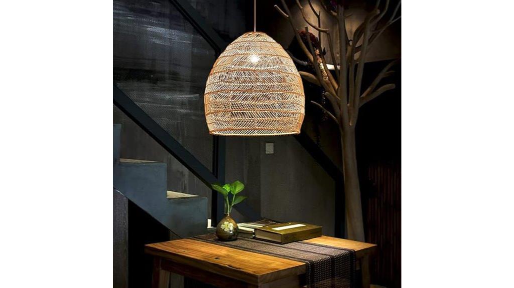 beige bamboo pendant light