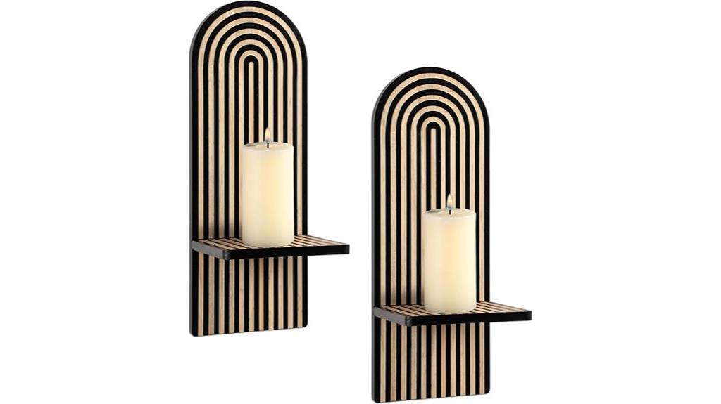 black wall candle sconce