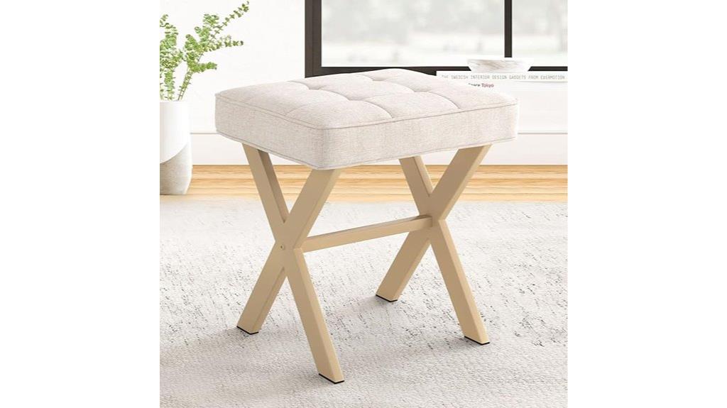 blue bona linen stool