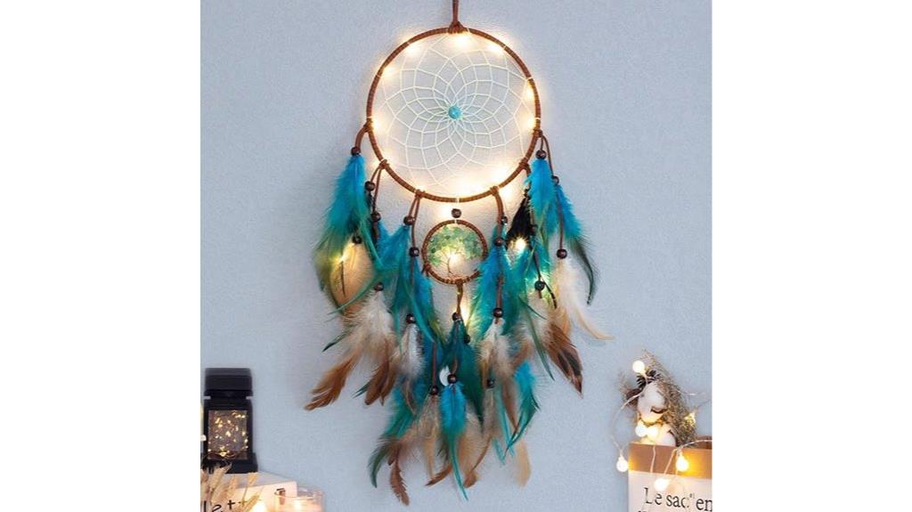 blue dreamcatcher tree lights