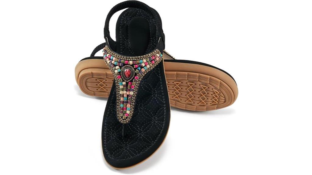 bohemian beaded flat sandals