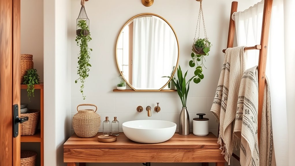 boho bathroom relaxing oasis