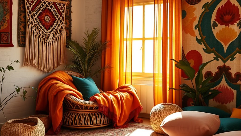 boho color palette selection