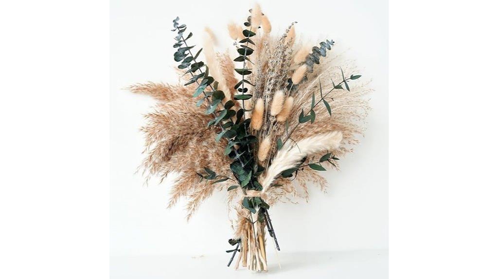 boho green pampas bouquet