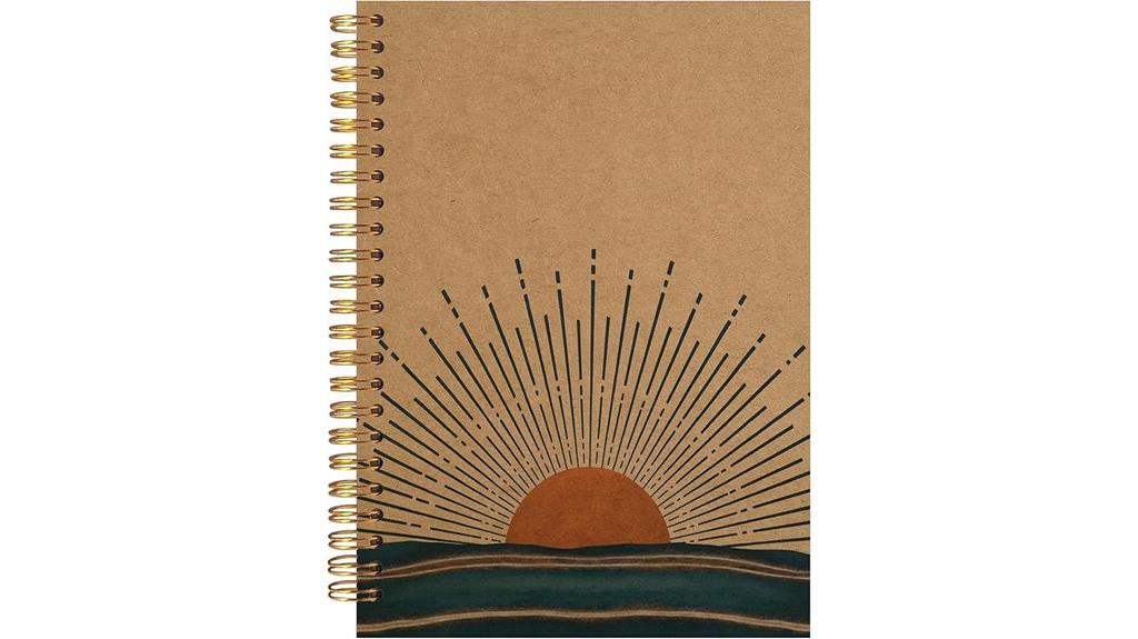 boho hardcover spiral notebook