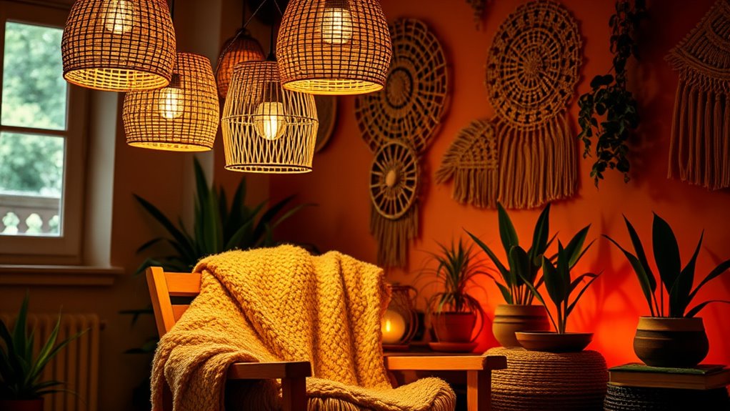 boho lighting creates warm ambiance