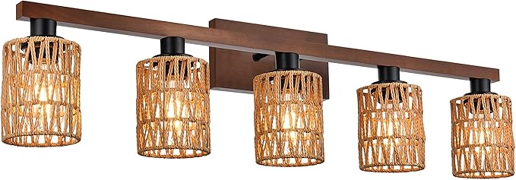 boho rattan bathroom light