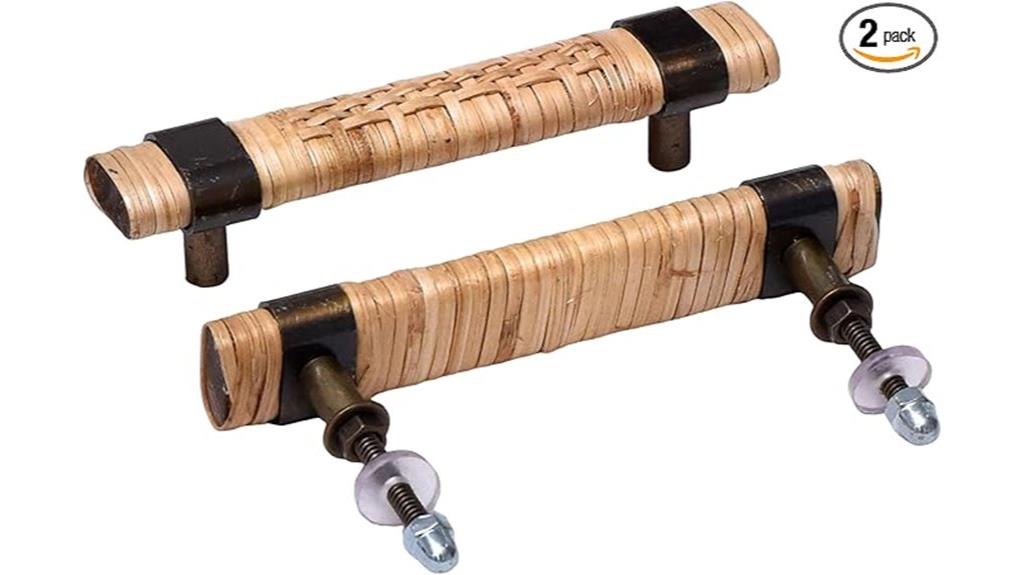 boho rattan cabinet handles