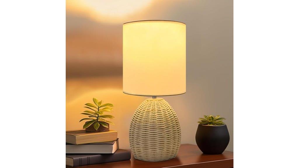 boho rattan lamp