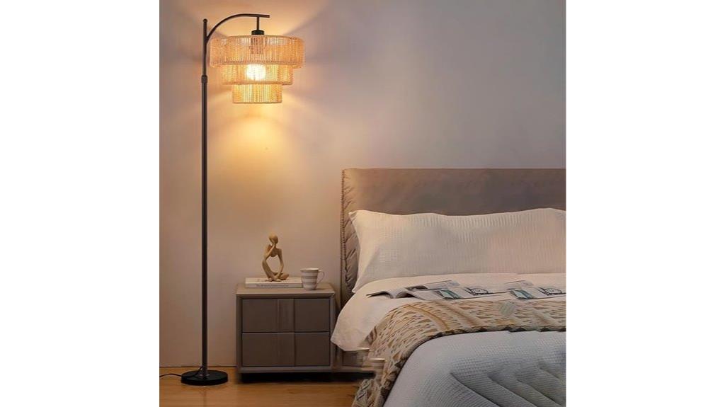boho rattan lamp remote