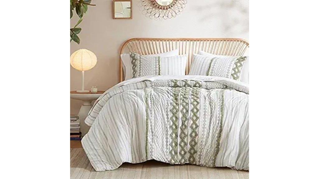 boho sage green bedding