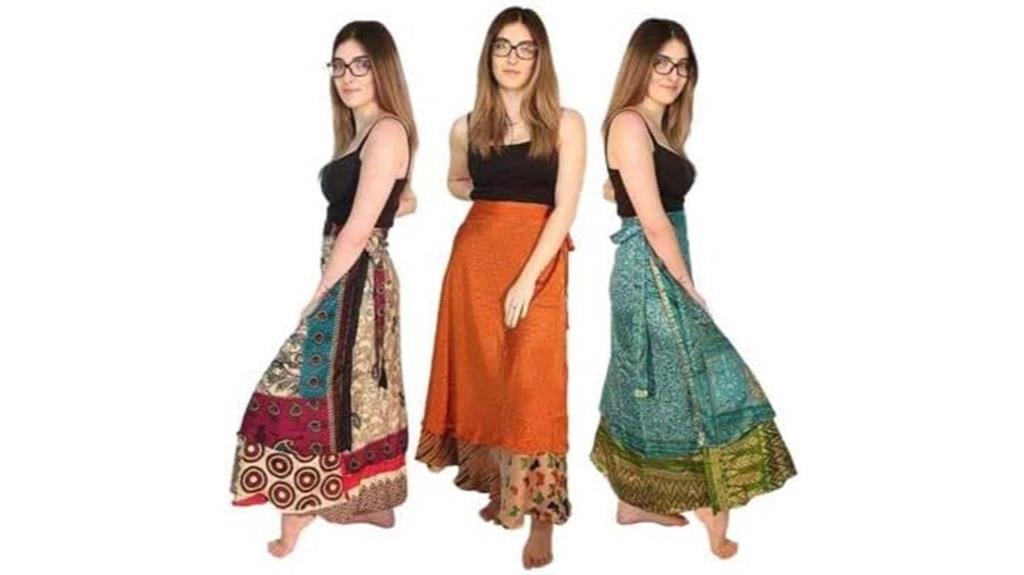 boho silk skirt set