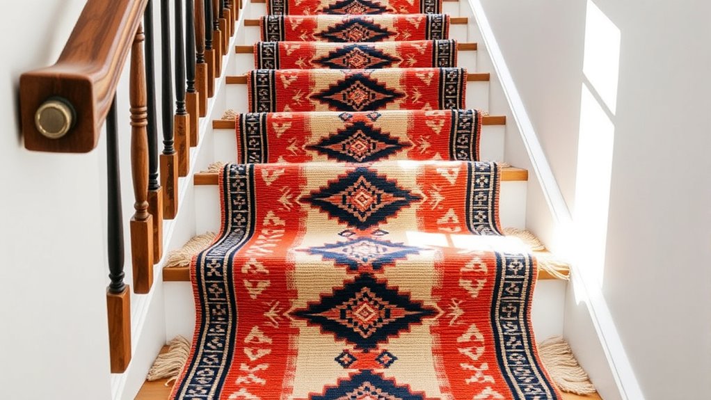 boho stair runner rug ideas