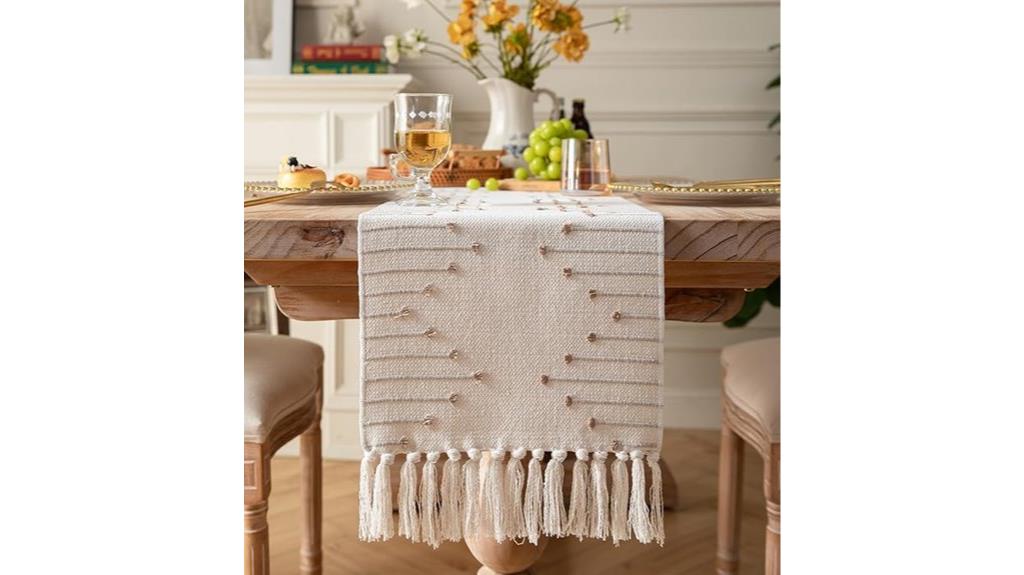 boho tassel cotton runner