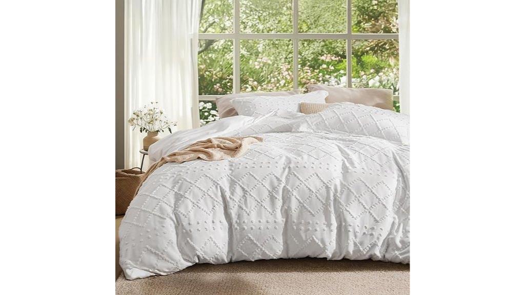 boho white king duvet