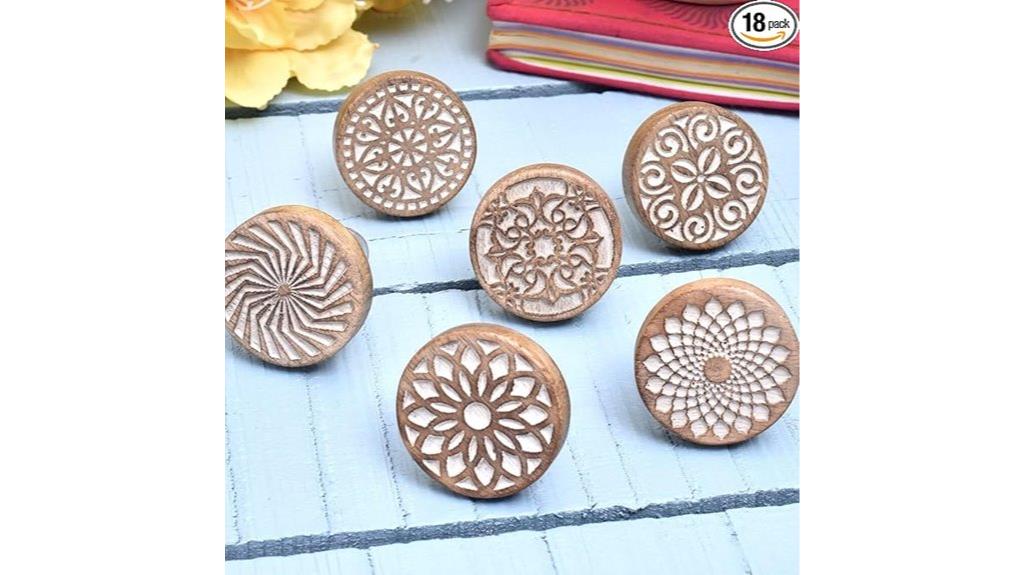 boho wooden knobs pack