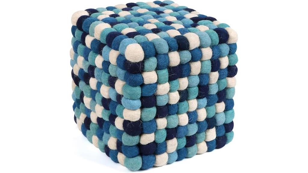 braided wool ottoman footrest