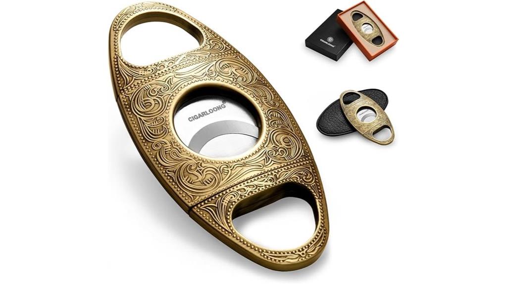 bronze engraved cigar cutter