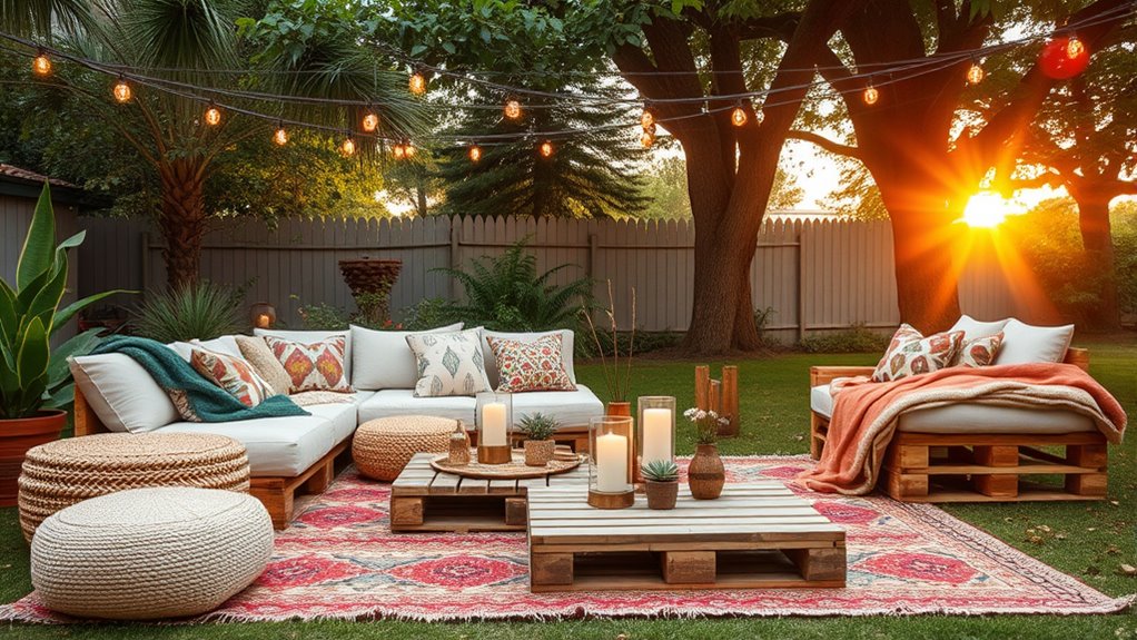 budget friendly boho backyard decor