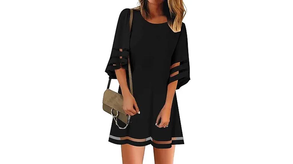 casual mesh panel dress