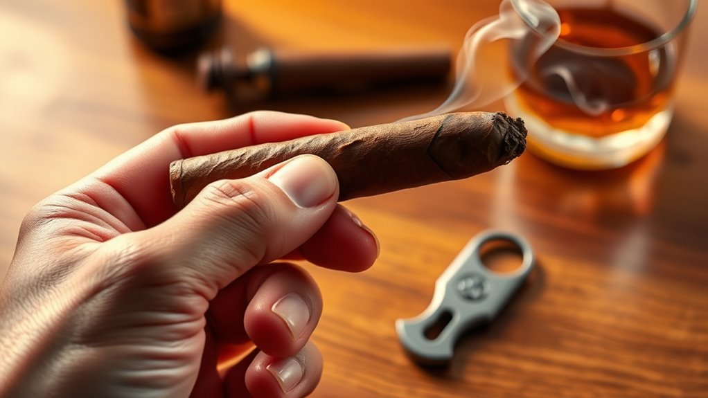 cigar selection and smoking