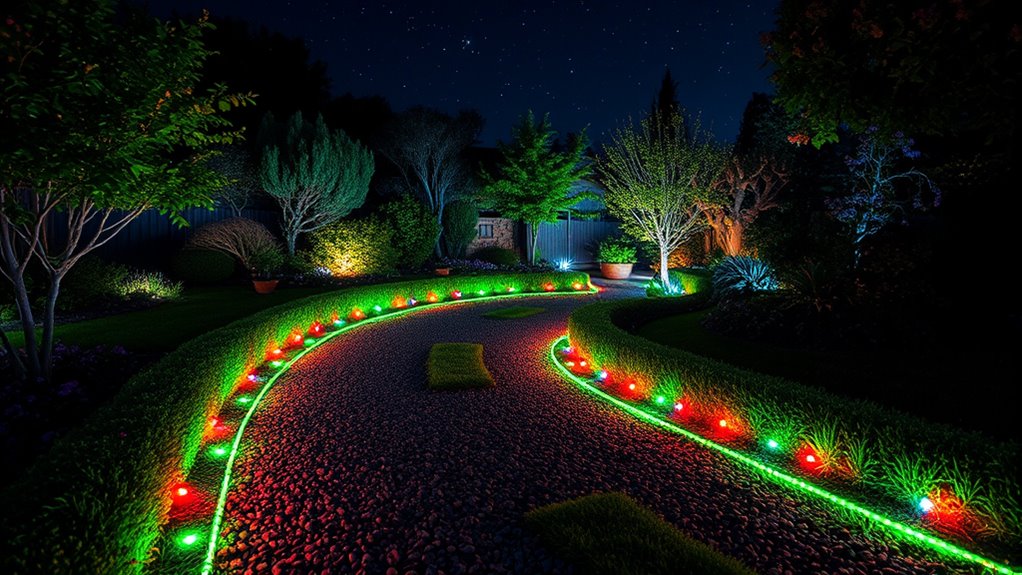colorful led garden border lighting